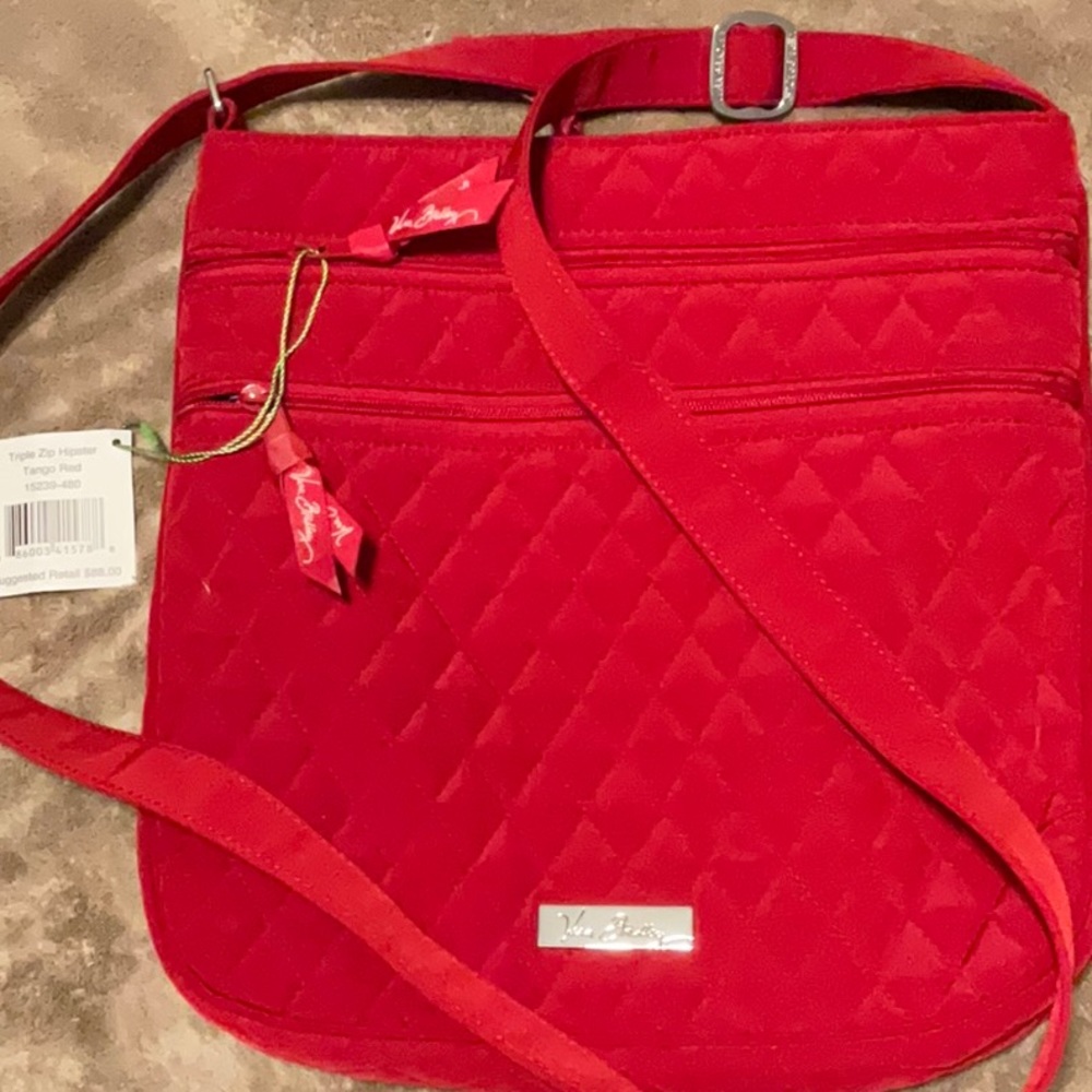 Vera Bradley Triple Zip Hipster - Tango Red - NWT